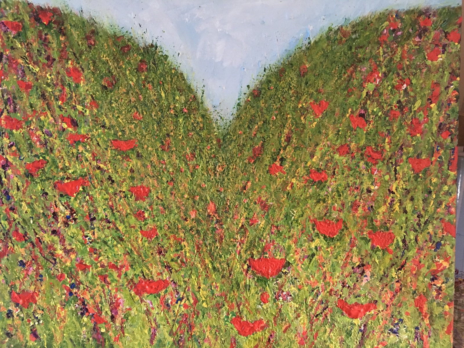 A Walk Through the Poppies Original acrylic poppies painting