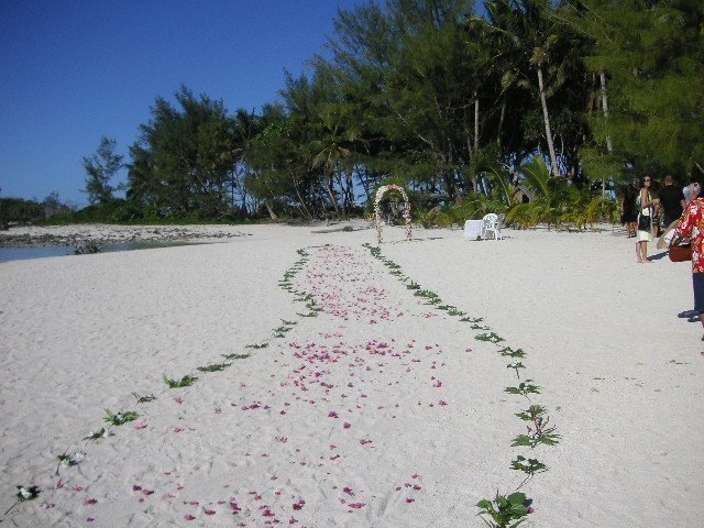 Empty beach with footsteps